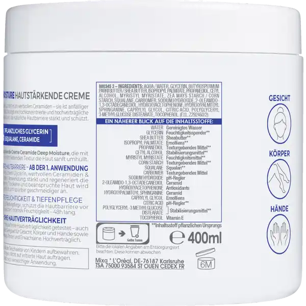 Pflegecreme Ceramide Sehr Trockene & Beanspruchte Haut