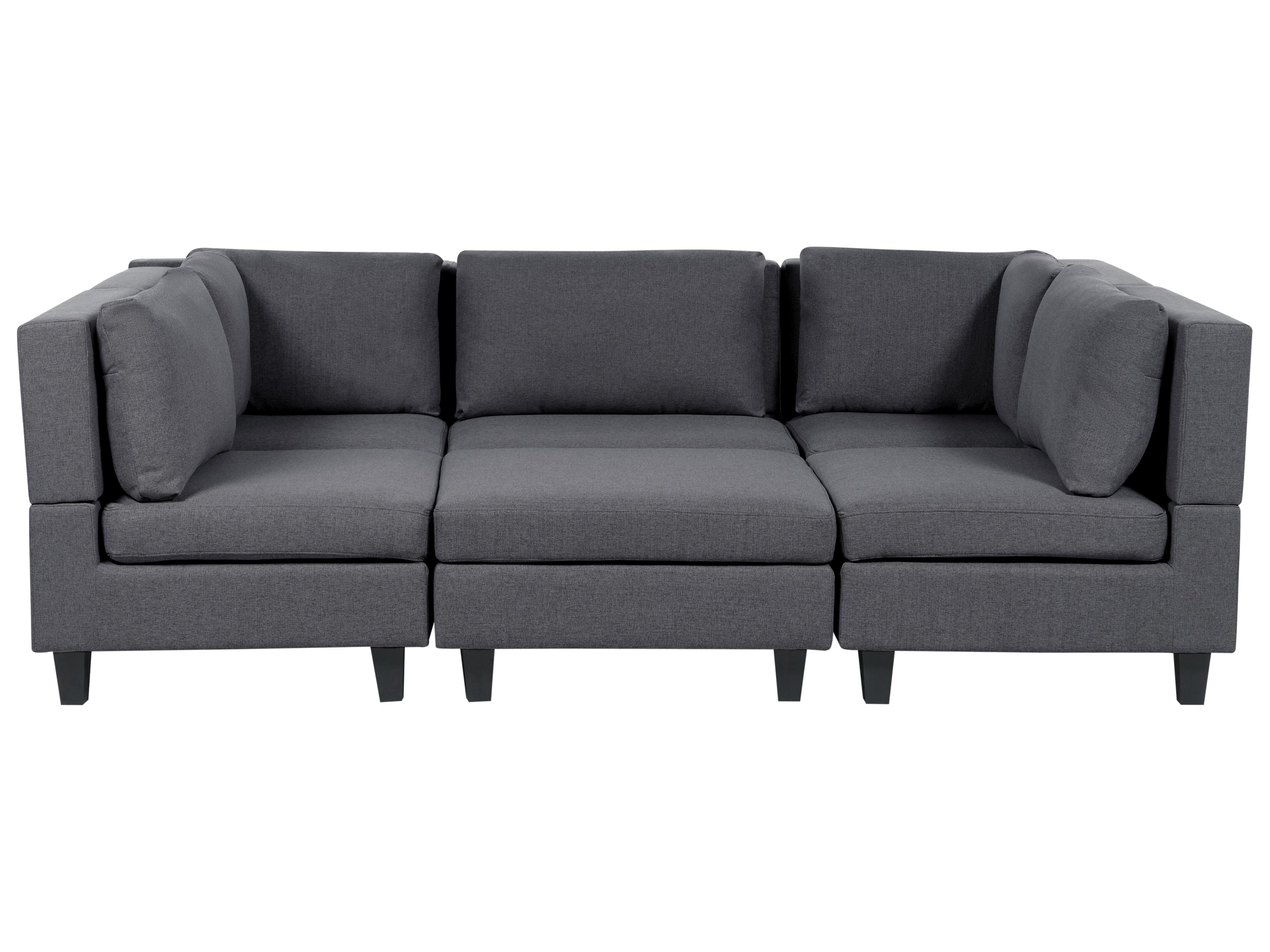 Modulaire U-vormige bank 5-zits UNSTAD Stof Donkergrijs met ottomaan