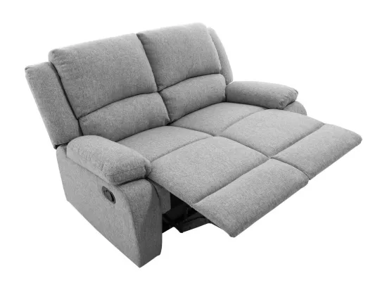 Canapé Relaxation 2 places Léo en Tissu - Gris clair - L143 x 93 x 96cm - Loungitude