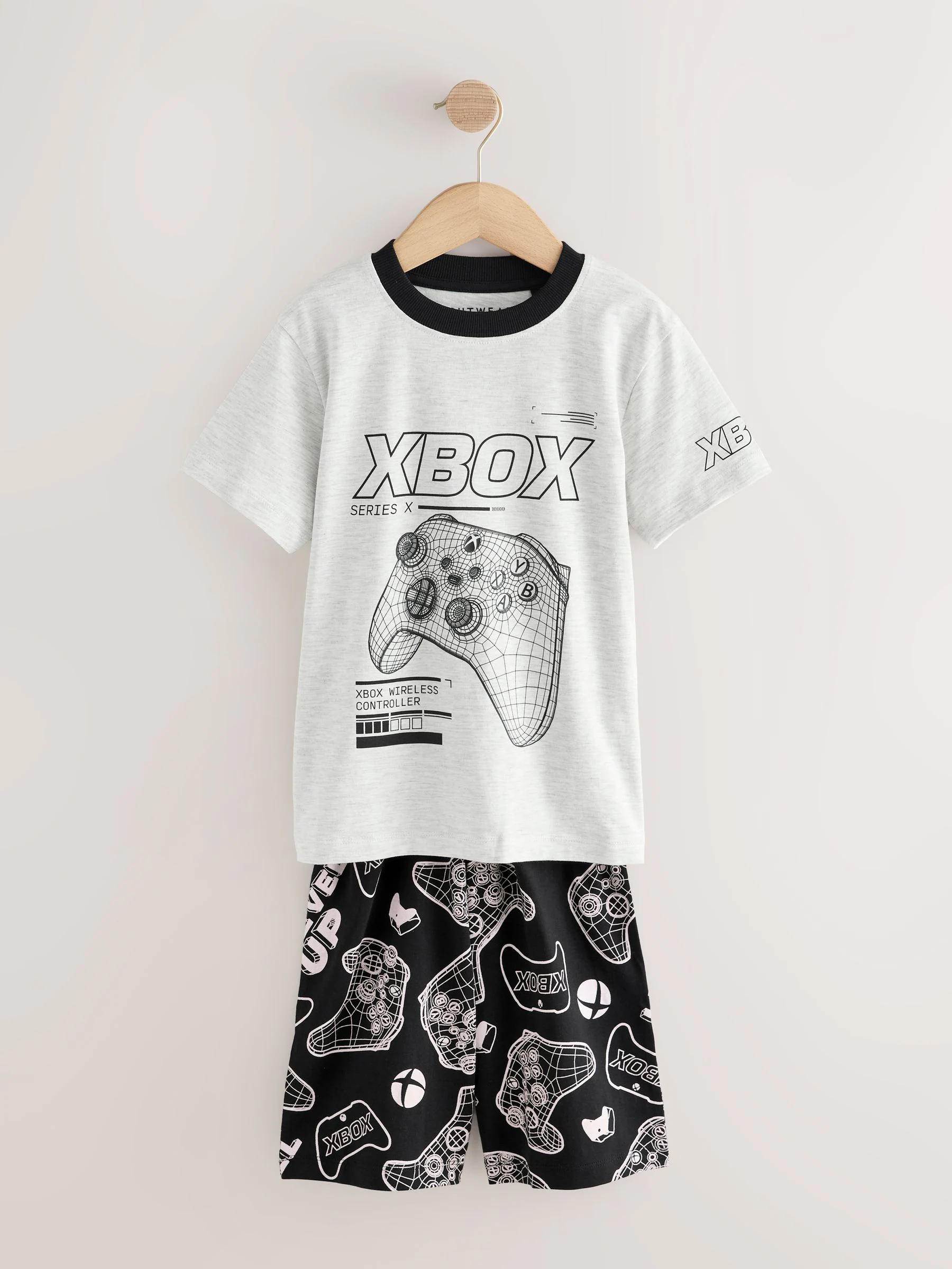Black/Grey Xbox - License Short Pyjamas 2 Pack (5-16yrs)