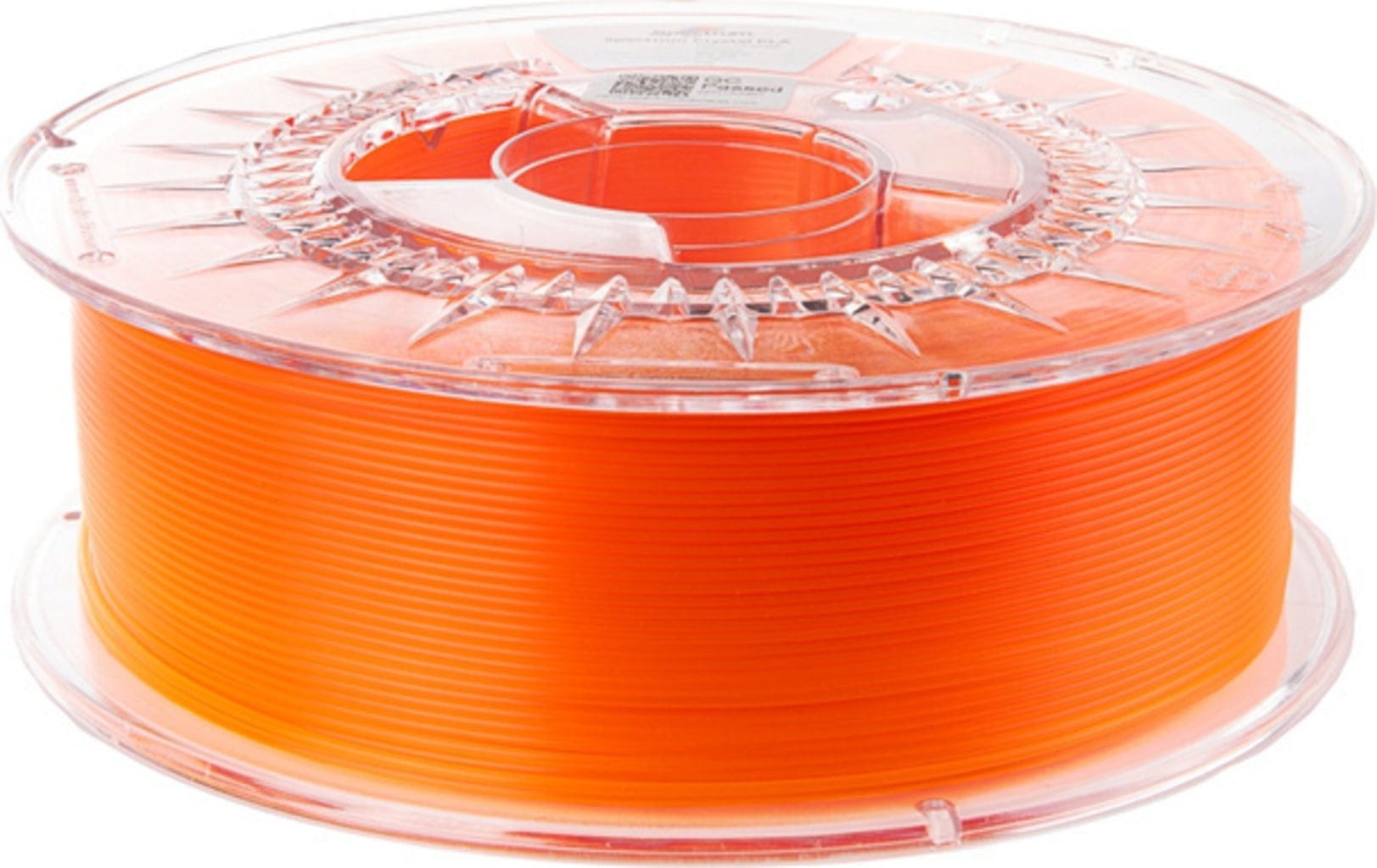 Spectrum  PLA Crystal Neon Orange, 1,75 mm / 1000 g    Transparentes Hochleistungs-PLA in Neon Orange