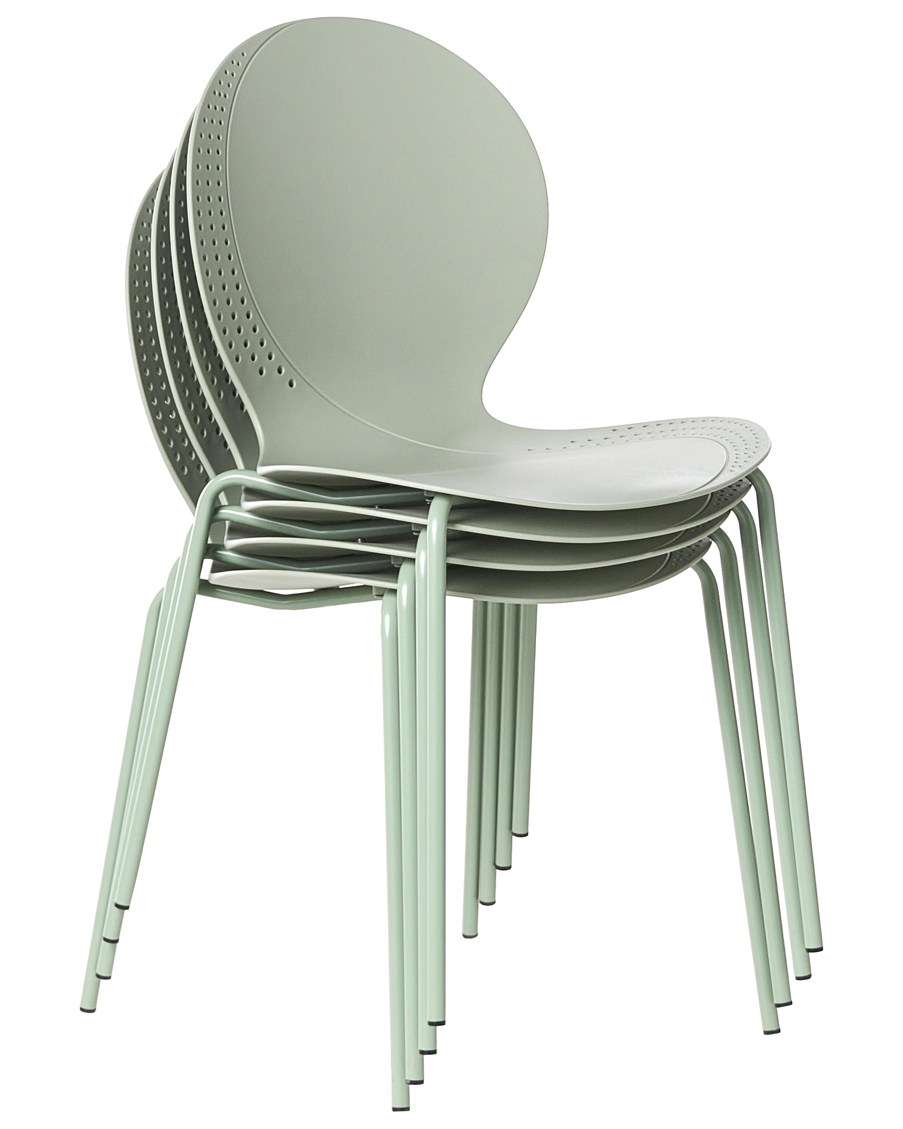 Set van 4 tuinstoelen MILOS stapelbaar Lichtgroen