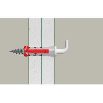 Fischer Universeelplug DuoPower 8x40mm met witte schroefduim 4 stuks