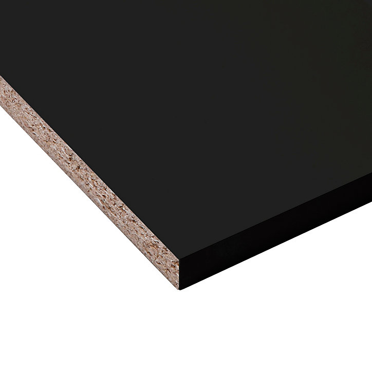 Tablette mélaminé noir Berb 50 x 250 cm,ép.1,8 cm