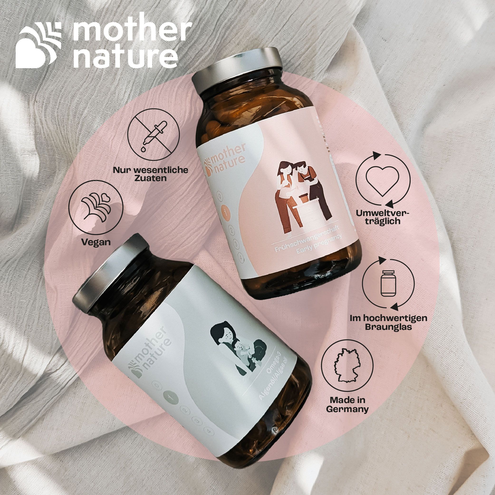 Mother Nature® Schwangerschaftsvitamine für Frauen während der Frühschwangerschaft - Phase 1