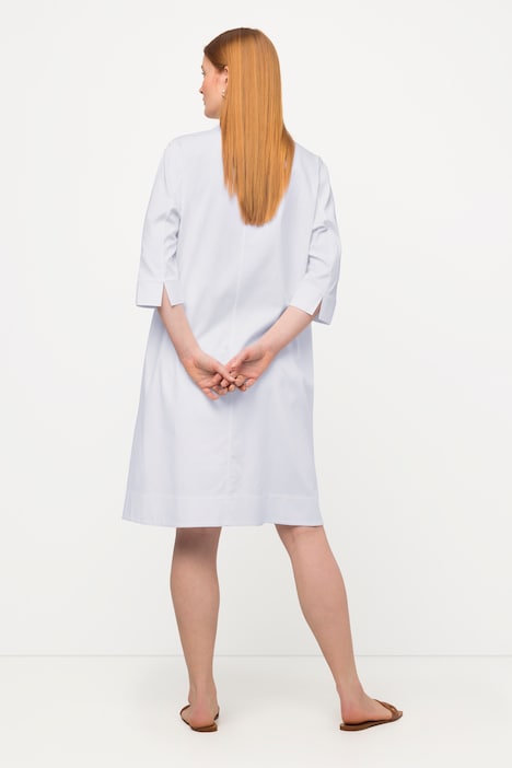Kleid, A-Linie, Taschen, Tunika-Ausschnitt, 3/4-Arm