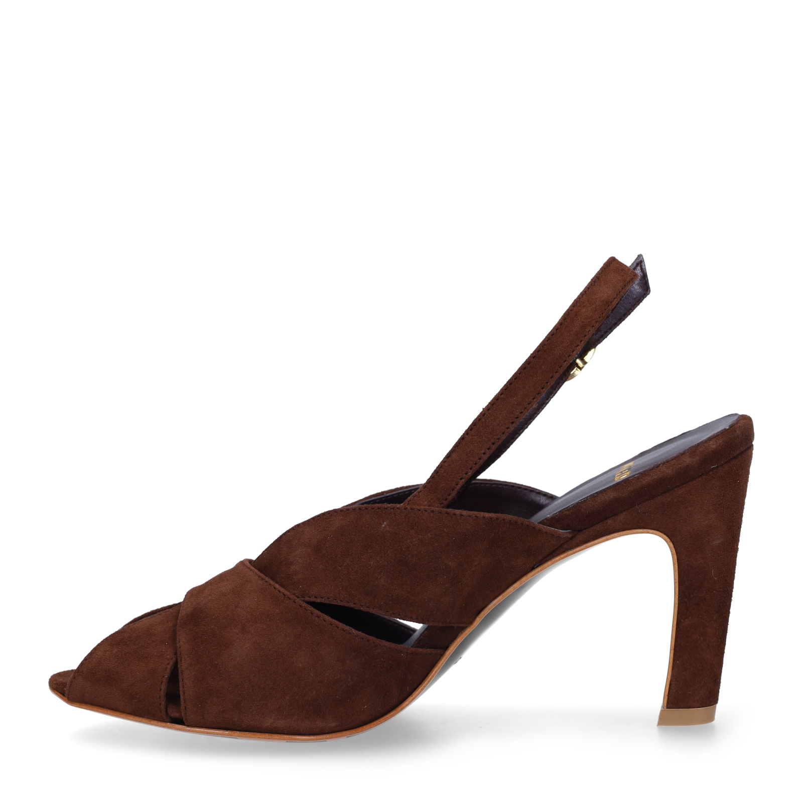 Bruine suède slingbacks