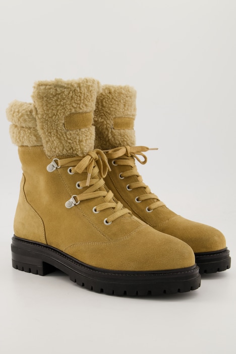 Lederboots, Teddyfleece-Futter, Wechselfußbett, Weite H