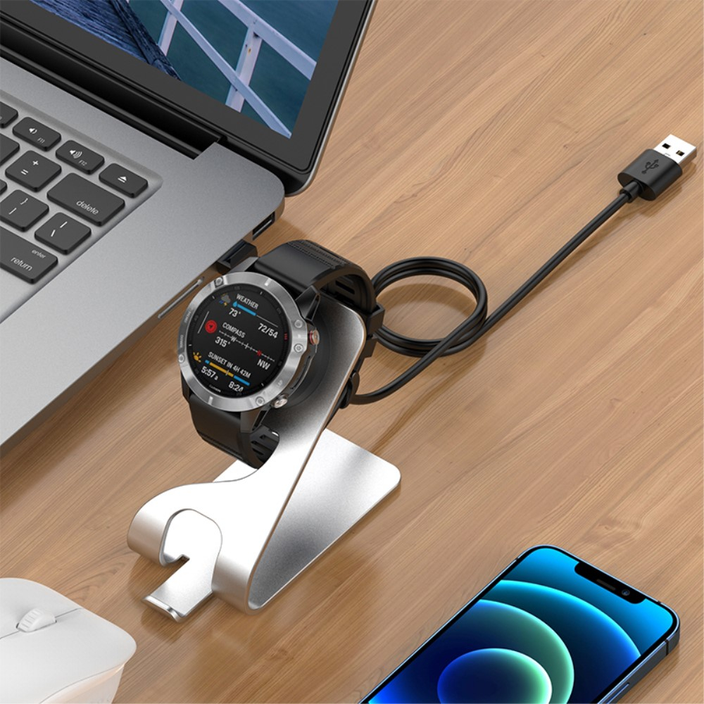 2in1 Garmin Dockingstation Halterung mit USB A Ladegerät - Silber