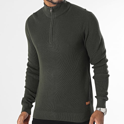 Pull Col Zippé Codford 20714337 Vert Kaki