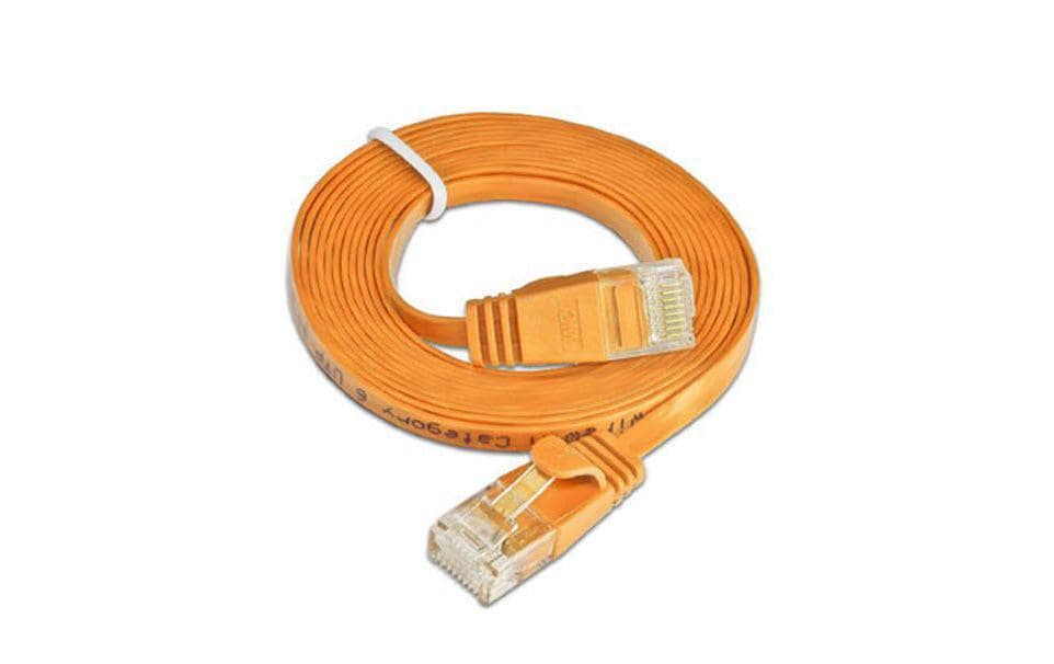 Slimpatchkabel RJ-45 - RJ-45, Cat 6, UTP, 3 m, OrangeUnscreened/Unshielded Twisted-Pair-Kabel (UTP) mit Klinkenschutz