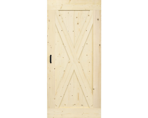 Pertura schuifdeur complete set Yorick X-Brace Vintage onbehandeld 950x2150 mm incl. rail met spaakwiel, krukgarnituur