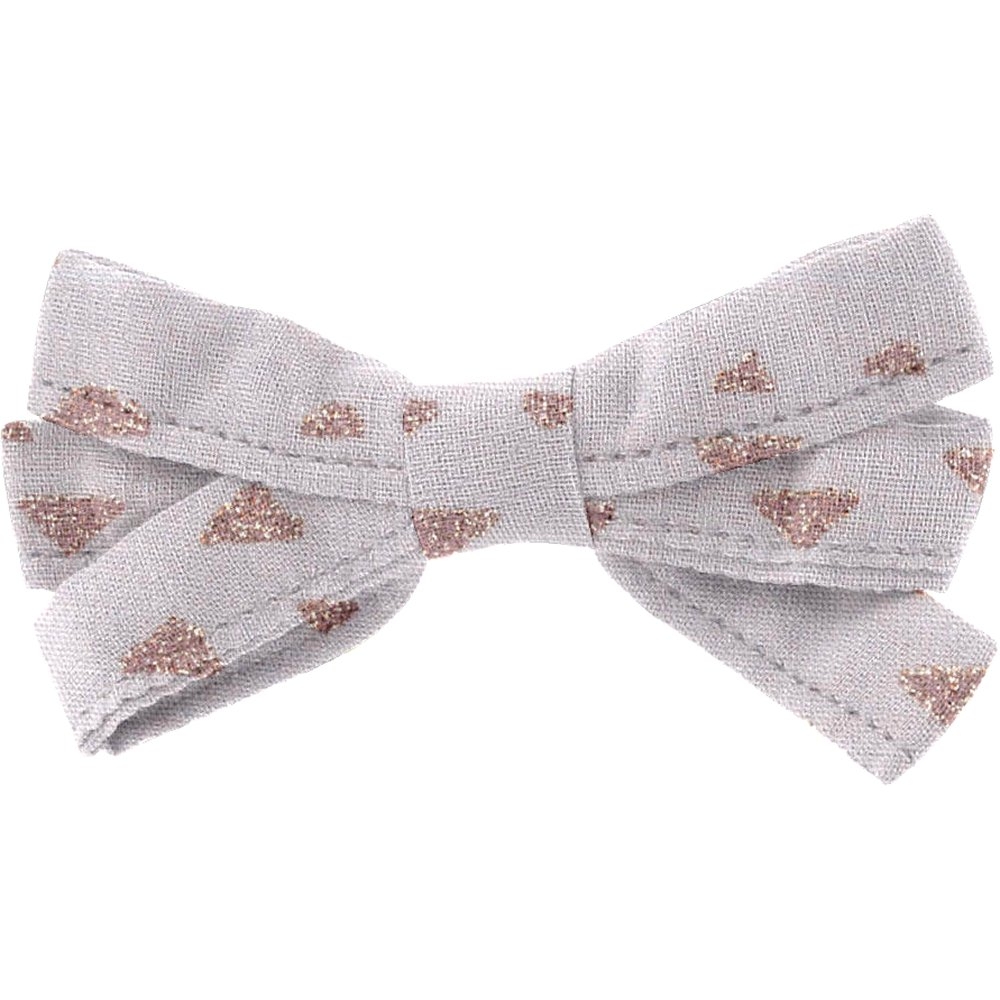 Barrette Noeud Ruban Triangle Cuivré Gris