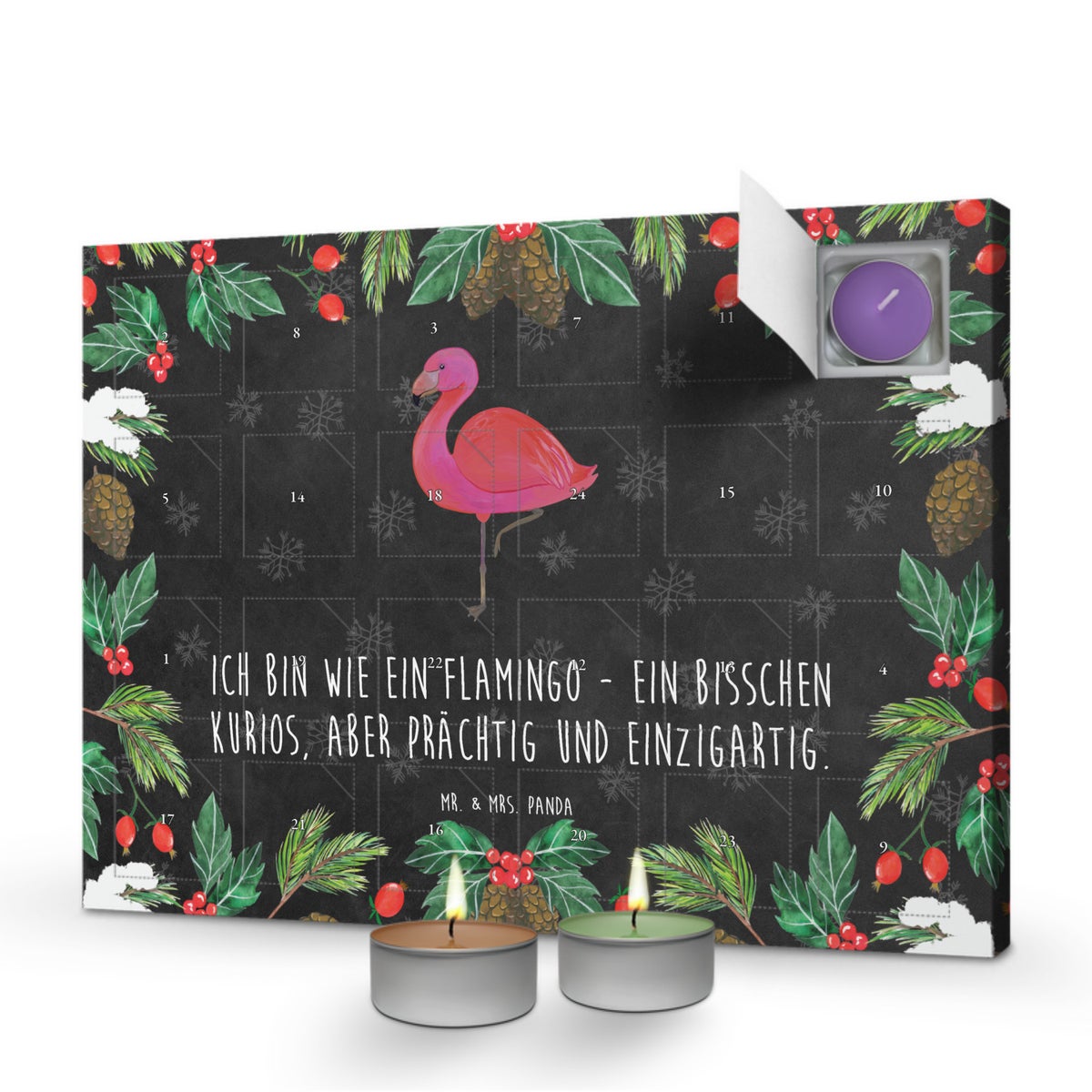 Mr. & Mrs. Panda Geurkaars Adventskalender Flamingo Classic - Zwart