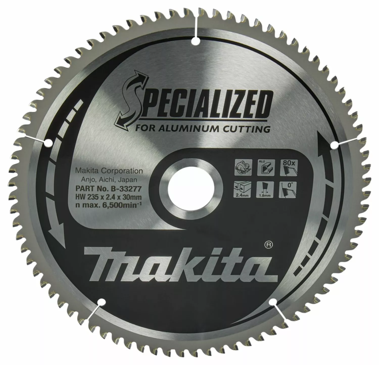 Makita B-33277 Cirkelzaagblad Aluminium - 235x30x2,4 80T