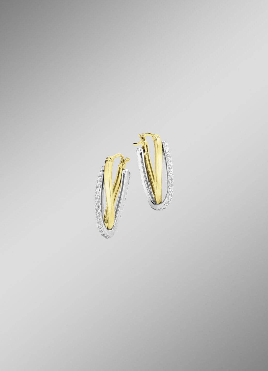 Creolen in Bicolor mit synth. Zirkonia