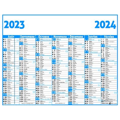 Calendrier Classique - 7 mois par face - 21 x 26,5 cm - Oberthur