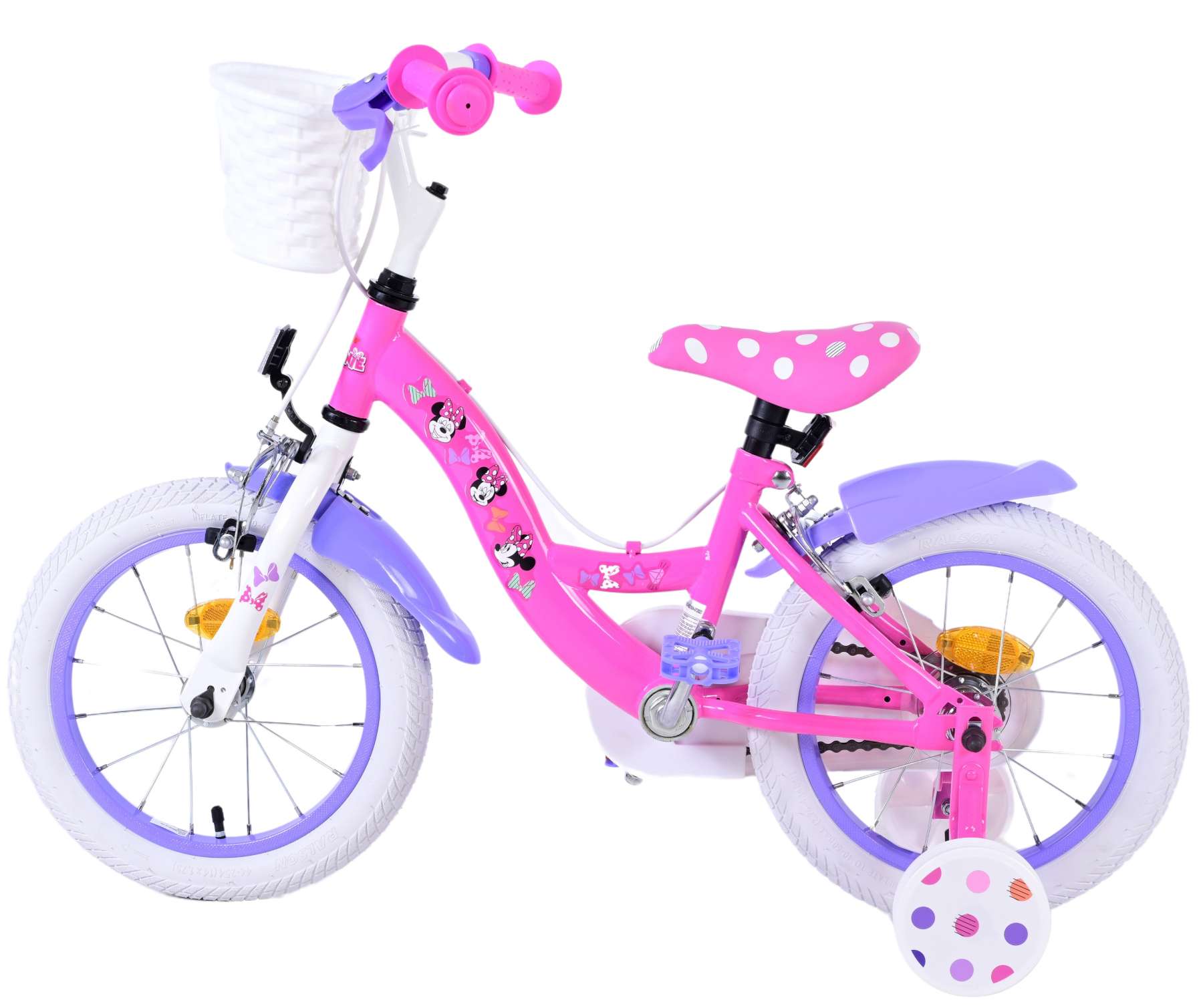 Kinderfahrrad Disney Minnie für Mädchen 14 Zoll Kinderrad in Rosa
