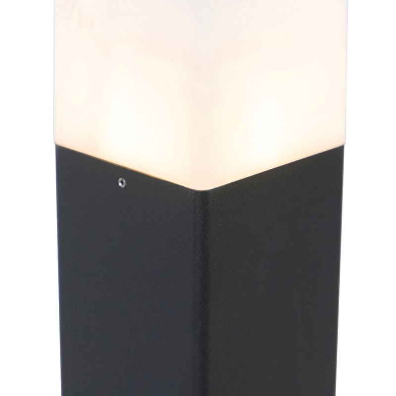 Staande buitenlamp zwart met opaal witte kap 50 cm - Denmark