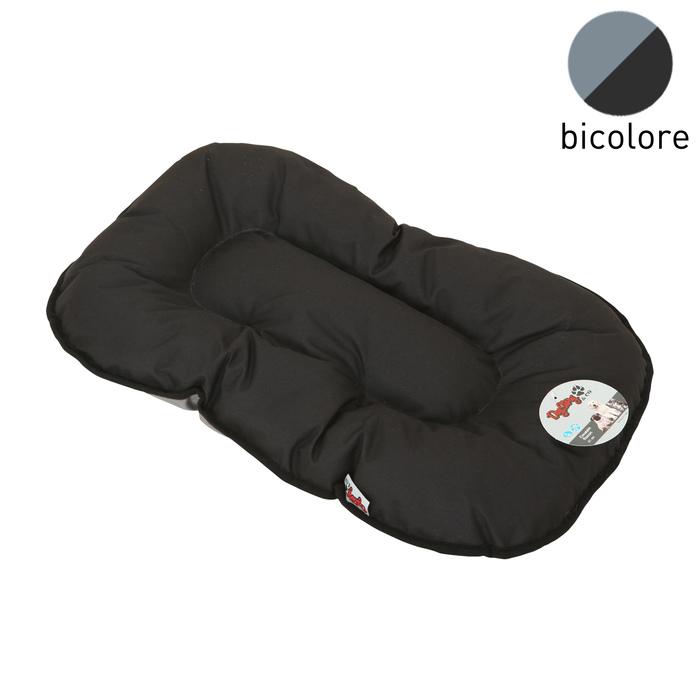 COUSSIN FLOCON 87CM BICOLORE NOIR GRIS
