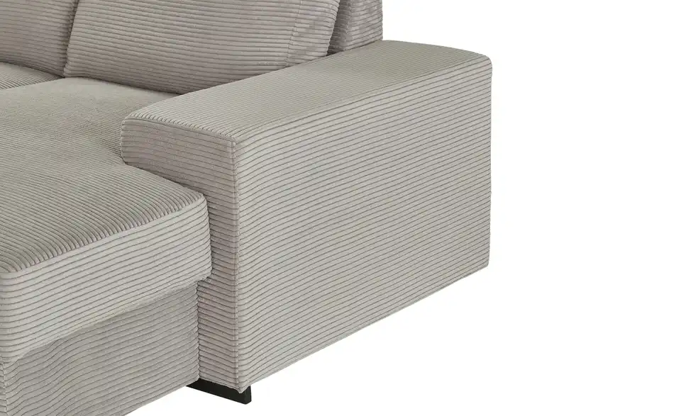 Ecksofa Rome Hellgrau rechts Cordstoff