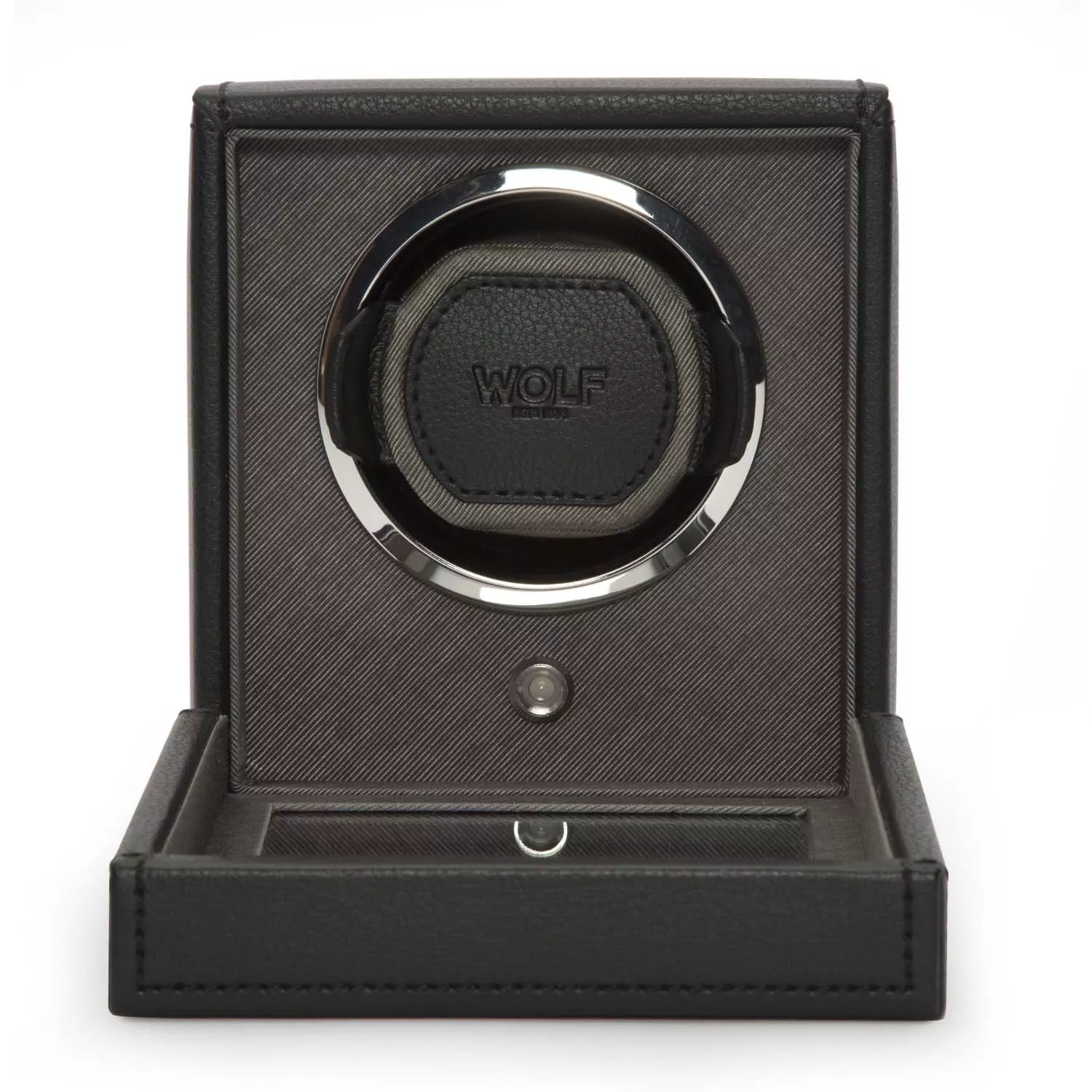 Wolf Cub Watch Winder 1 ur Sort Imiteret Læder 461103