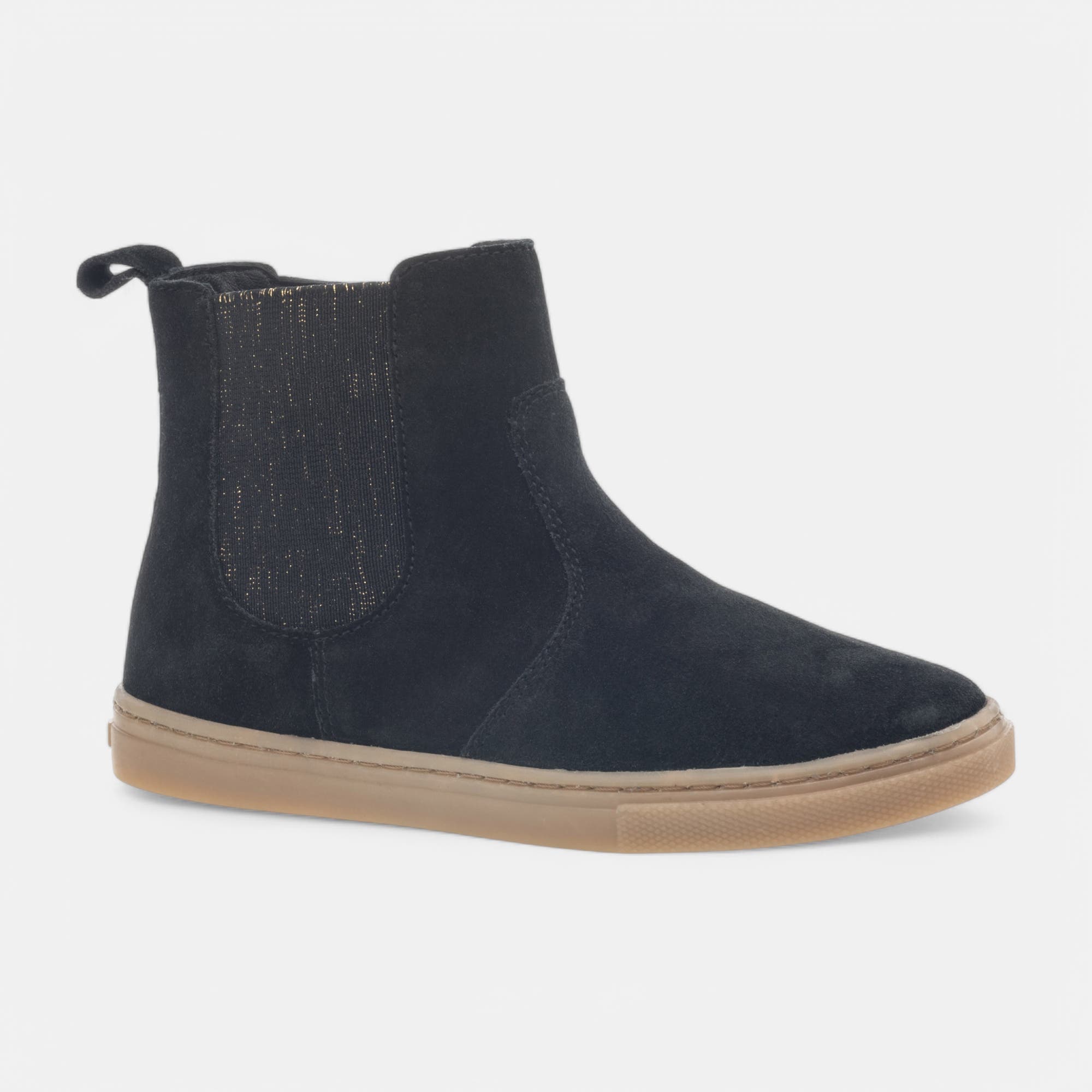 Bottines Fille en cuir noir