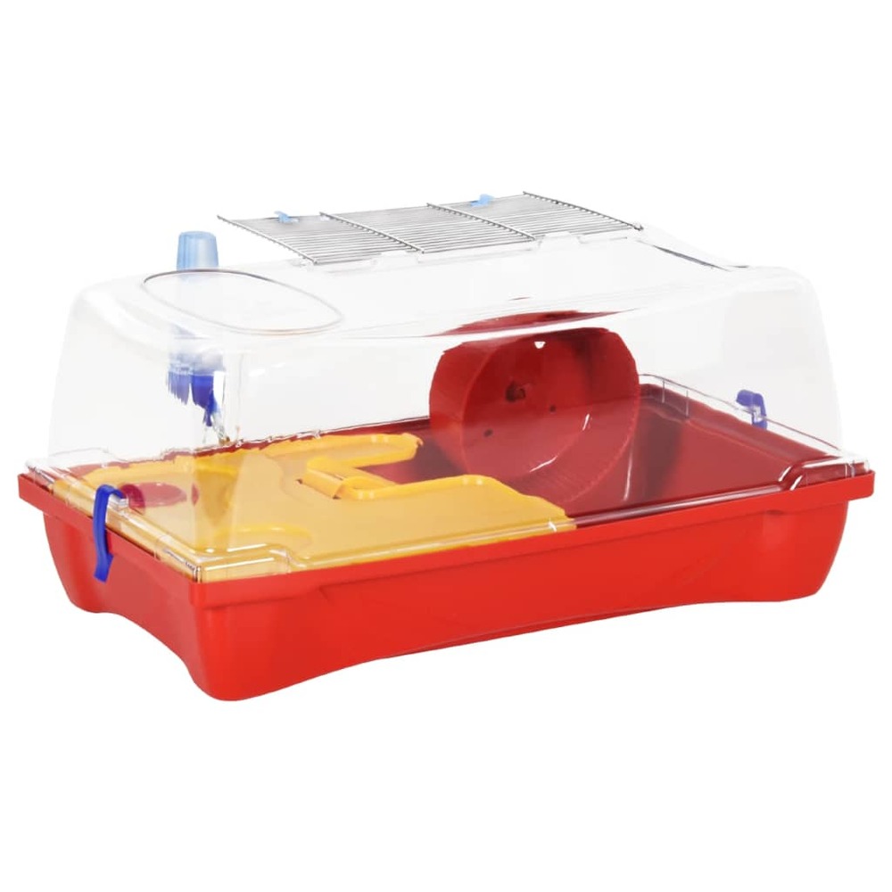 Cage pour hamsters rouge 57x33x26 cm polypropylène