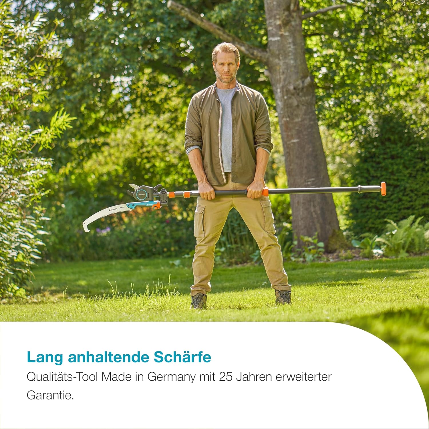 Gardena StarCut Pro L Set, Baum- und Strauchschneider, mit Säge & Adapter, Teleskopierbar, Bypass-Schnitt, 175–400 cm Reichweite, Qualitätsstahl-Klingen, für Äste bis 32 mm (12082-20)