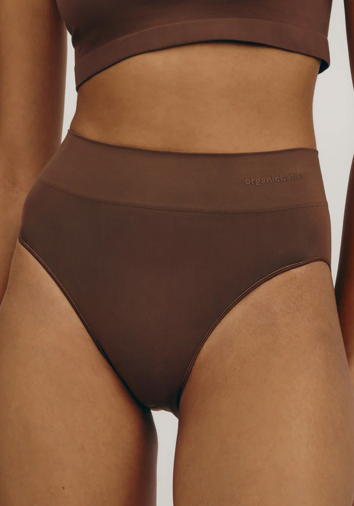 Organic Basics 5er-pack Hi-Leg Briefs Smooth Seaweed/Walnut/Hazelnut/Black/Black