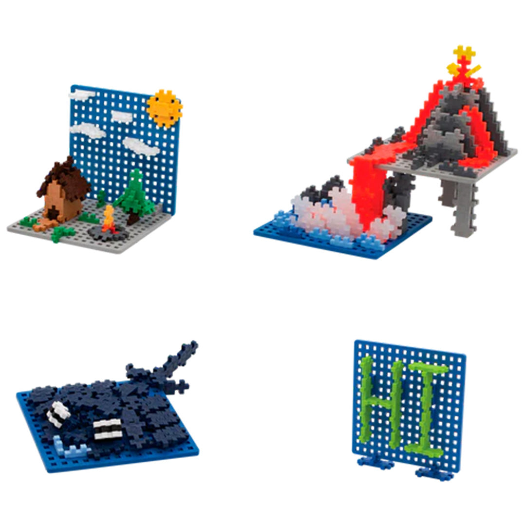 plus-plus baseplaten - blauw - grijs - 2st