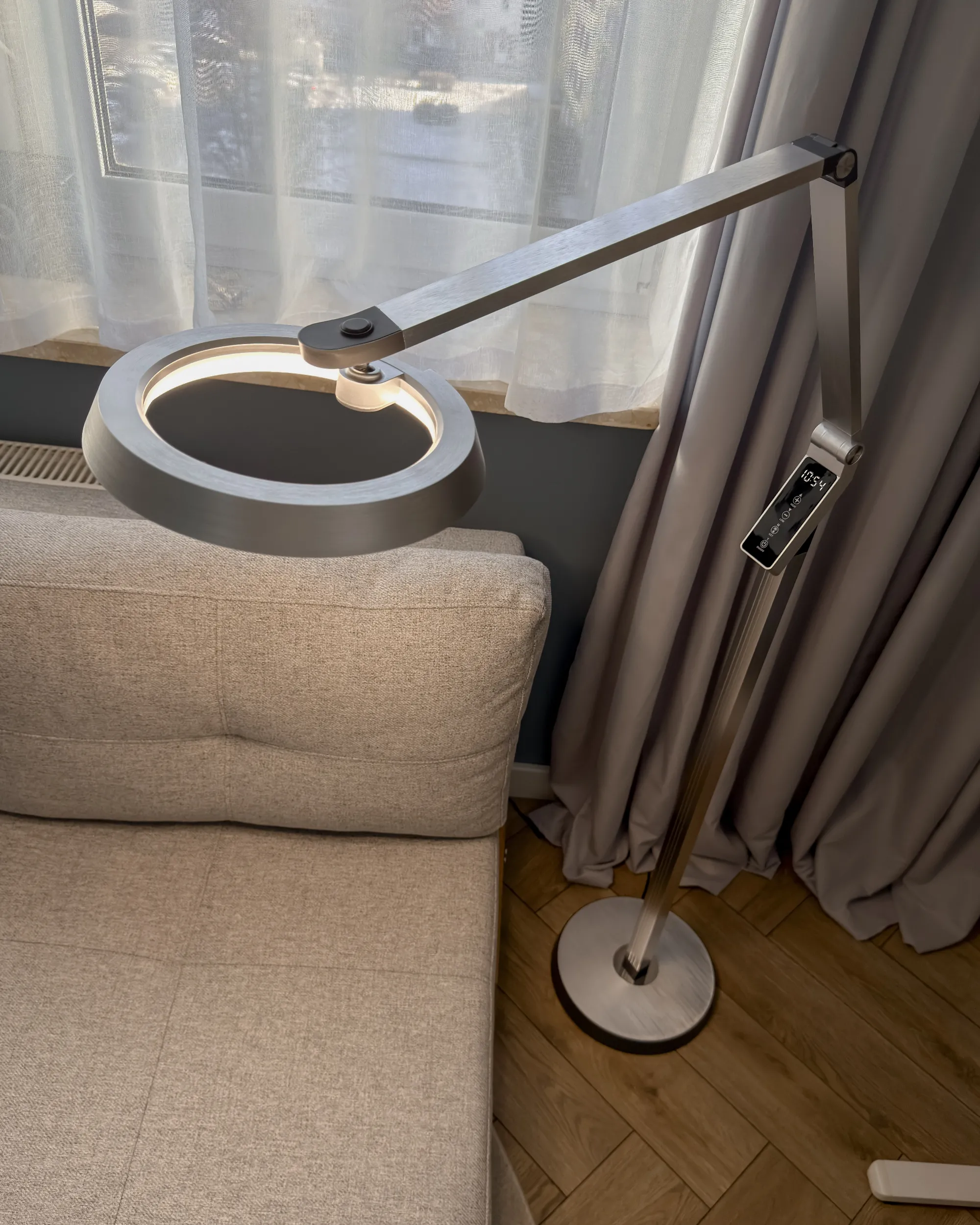LED staande lamp CARINA met dimmer Metaal Zilver