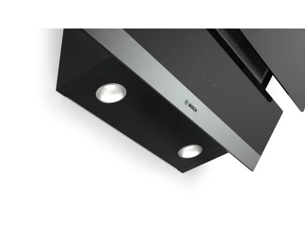 Bosch Serie | 2 DWK095G60 - Hætte - skorsten vinklet - bredde: 89.6 cm - dybde: 38.6 cm - udtrækning og recirkulation (-) - rustfrit stål/sort