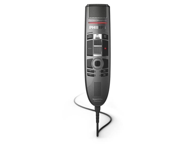Philips Diktiermikrofon SpeechMike Pro Premium Barcode 3810 Diktiermikrofon für erstklassige Aufnahmen mit Schiebeschalter