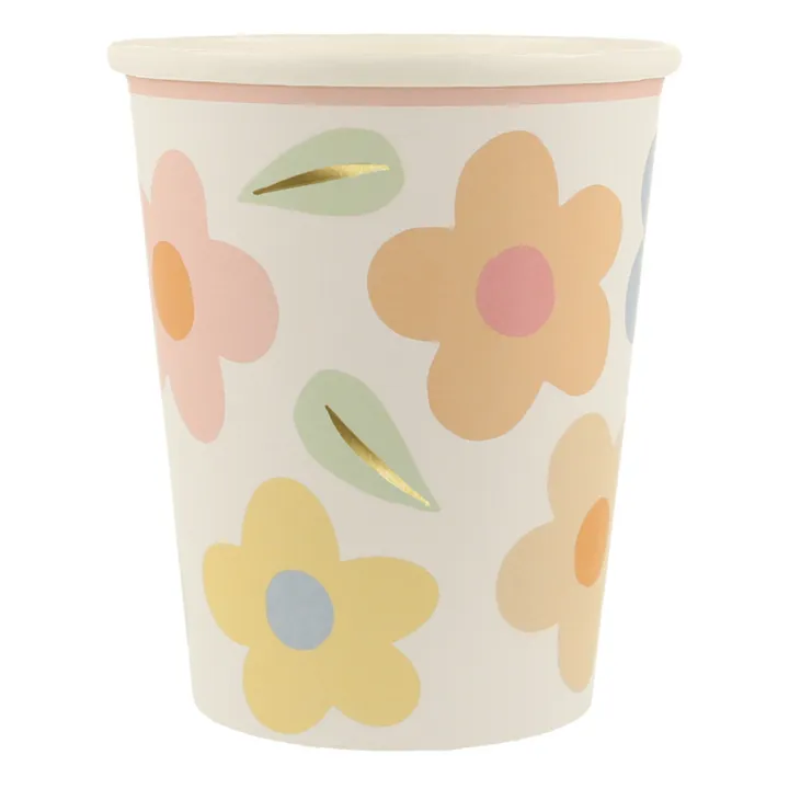 Meri Meri Gobelets Happy Flowers - Set de 8 | Pastel