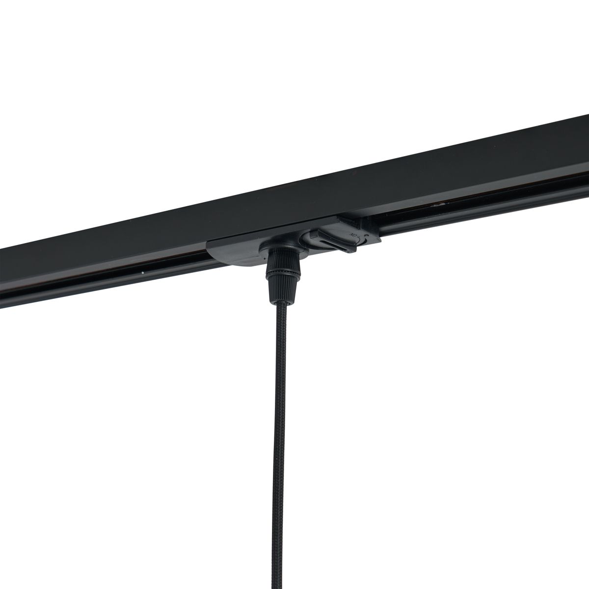 Moderne hanglamp zwart met wit glas voor railsysteem 1-fase - Iconic Perle