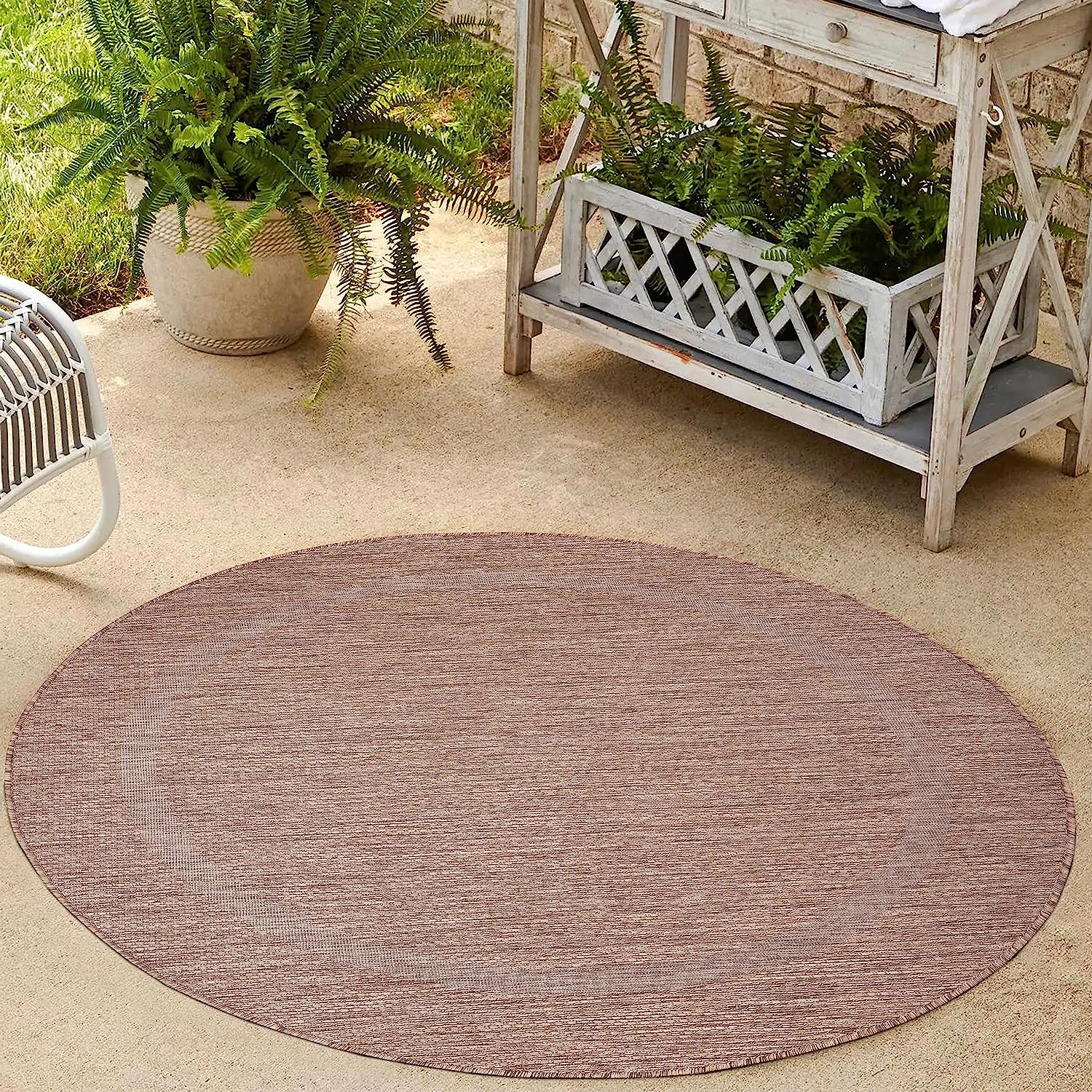 Waschbarer In & Outdoor Teppich Wetterfest Balkon Wasserfest Garten Terasse