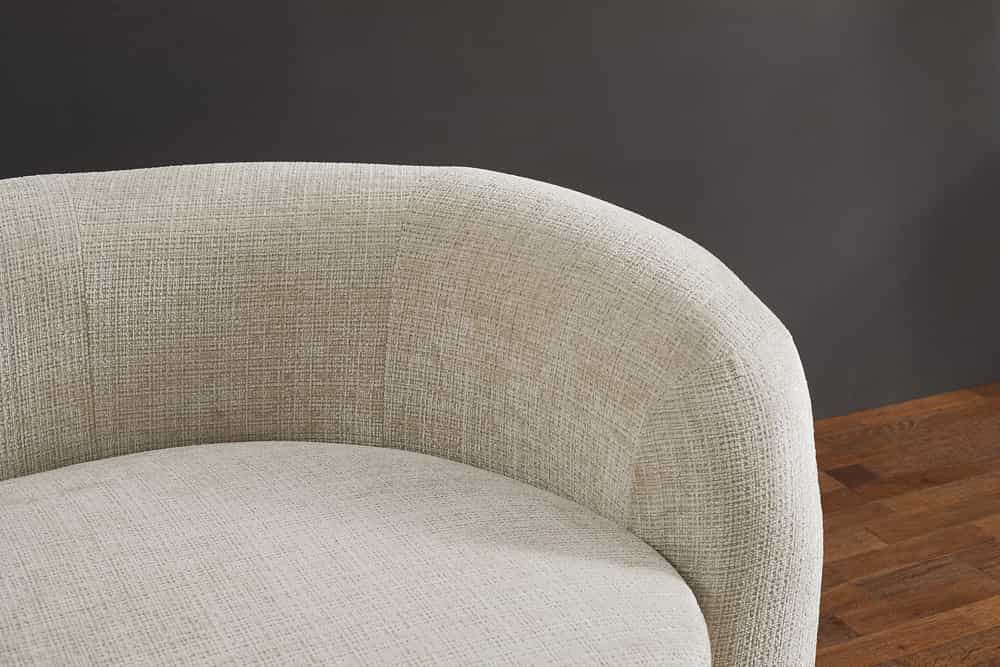 Retro Wohnlandschaft VOGUE 290cm beige Chenille XXL-Sofa organische Form inkl. Kissen
