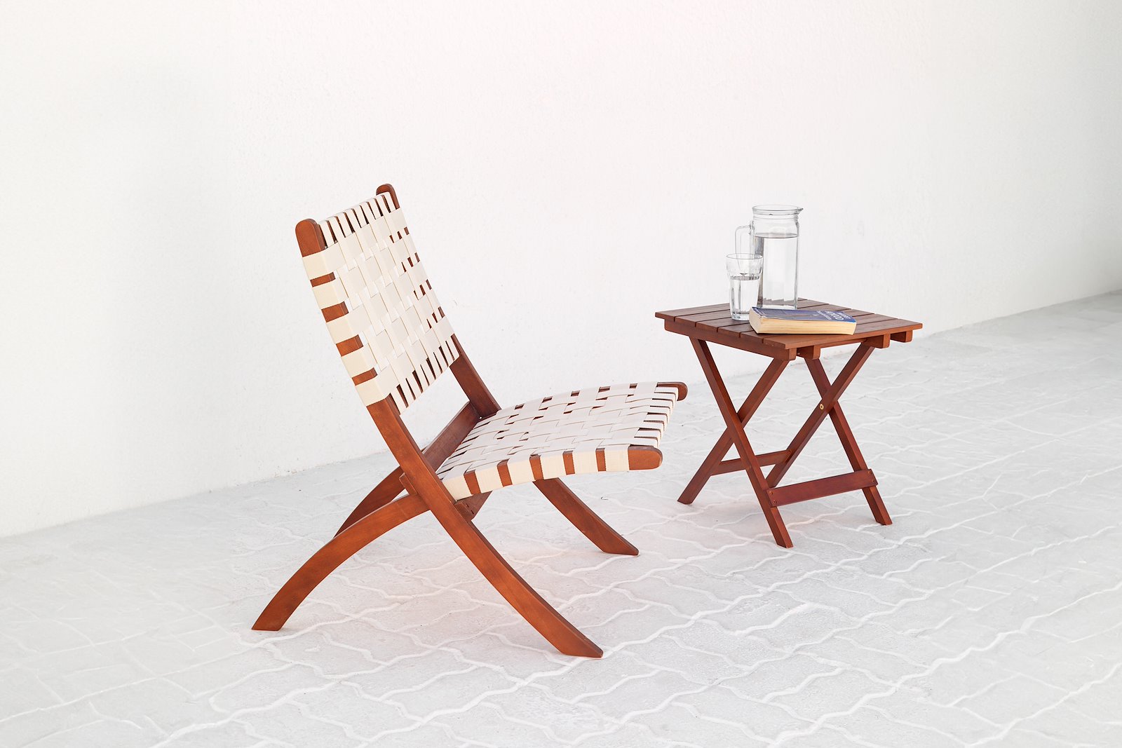 Portefino sammenleggbar stol Brunbeiset eucalyptus