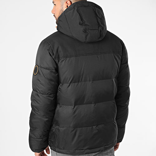 Doudoune Capuche Premium Puffer Jacket Noir Orange