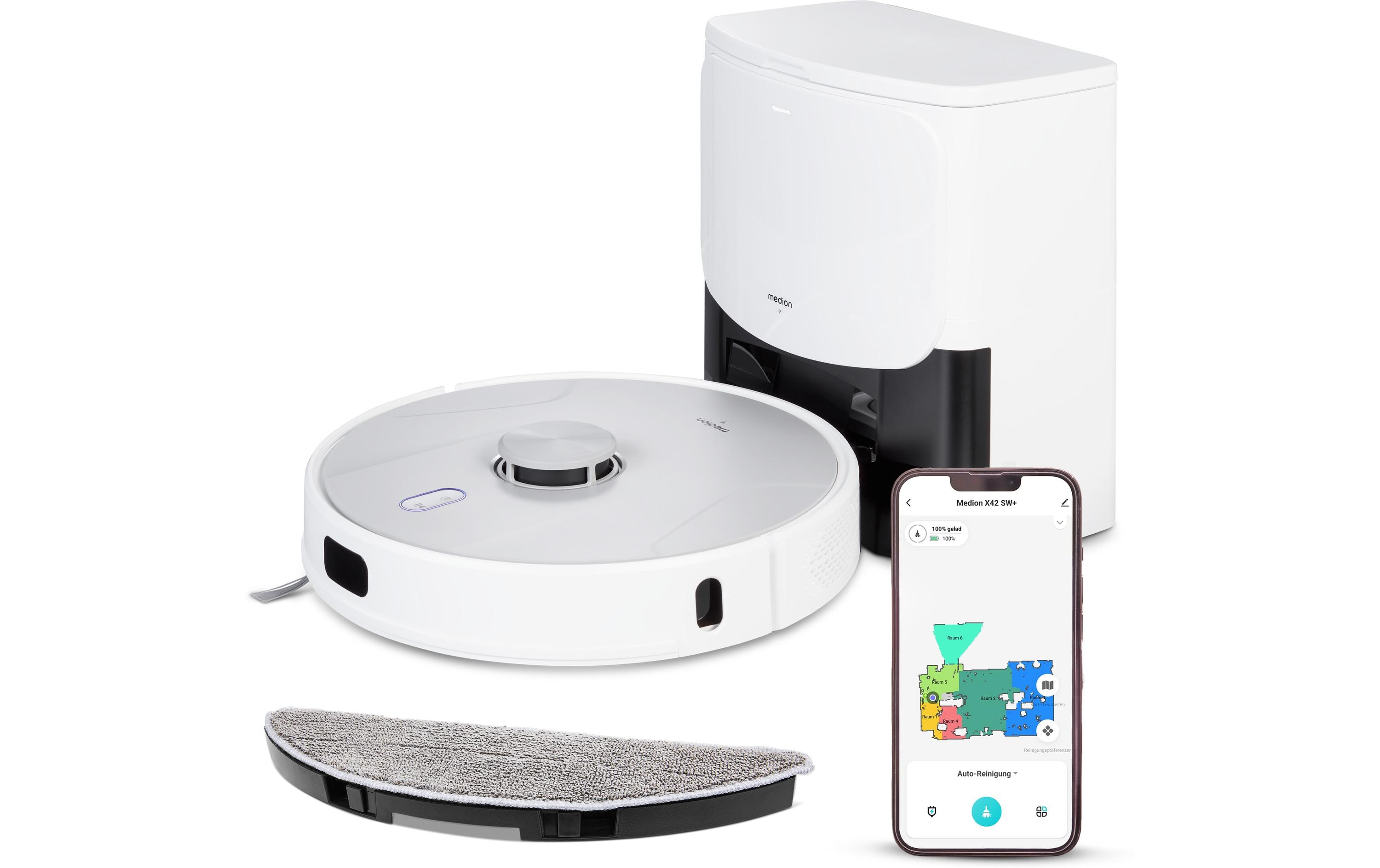 Saug- und Wischroboter X42 mit Absaugstation<br>Saugroboter mit Laser und Wischfunktion