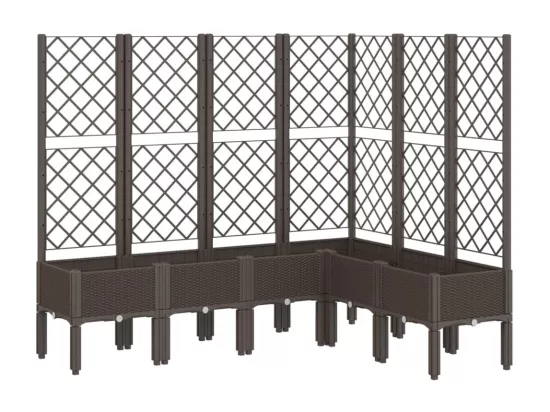 Jardinière avec treillis marron 160x120x142 cm PP