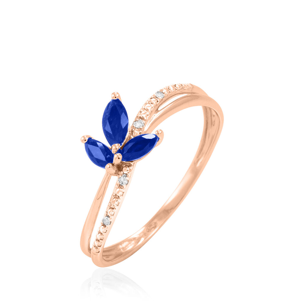 Bague Angie Or Rose Saphir Et Diamant