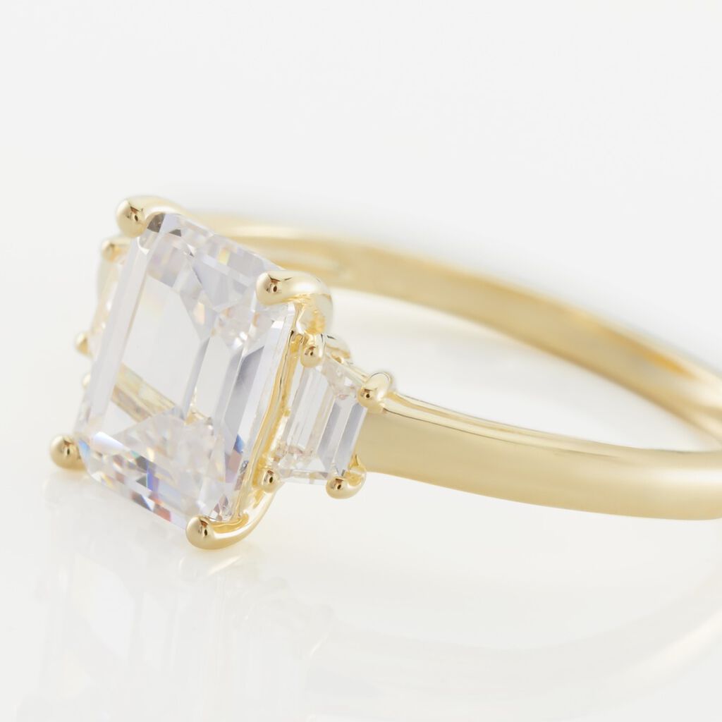 Bague Plaqué Or Quanton Oxyde De Zirconium