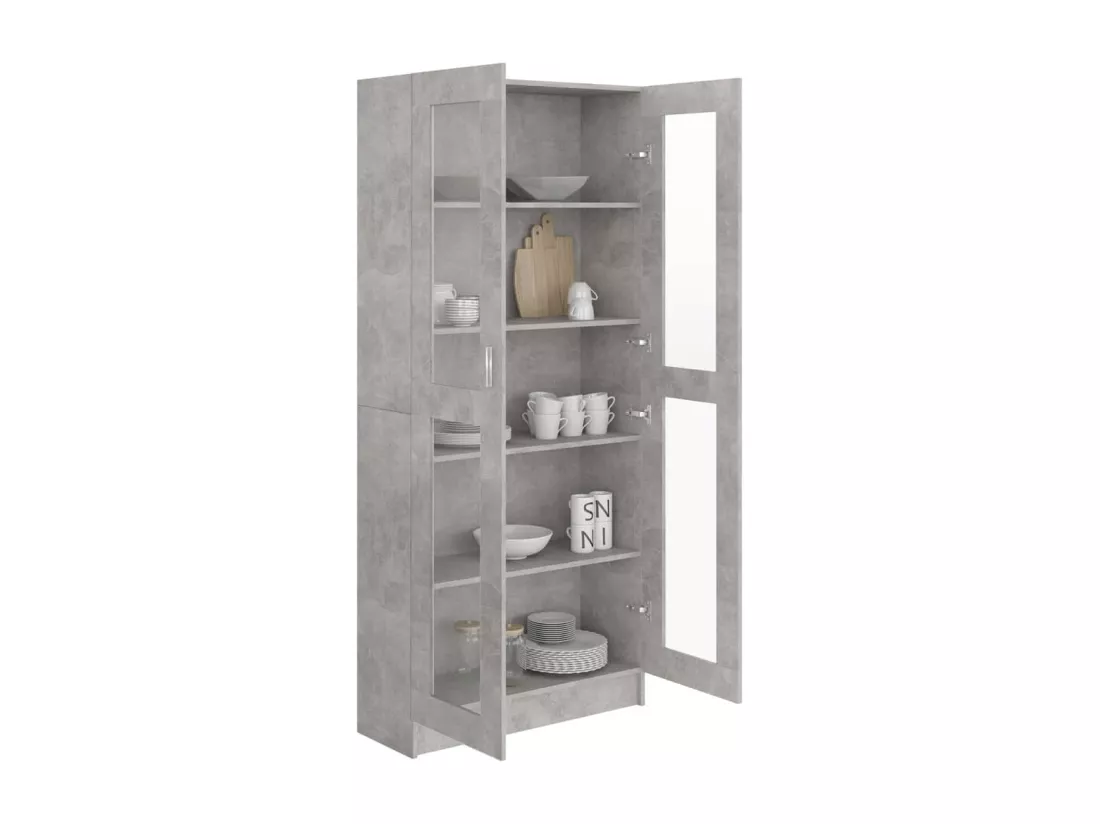 Armoire à vitrine Gris béton 82,5x30,5x185,5 cm Aggloméré