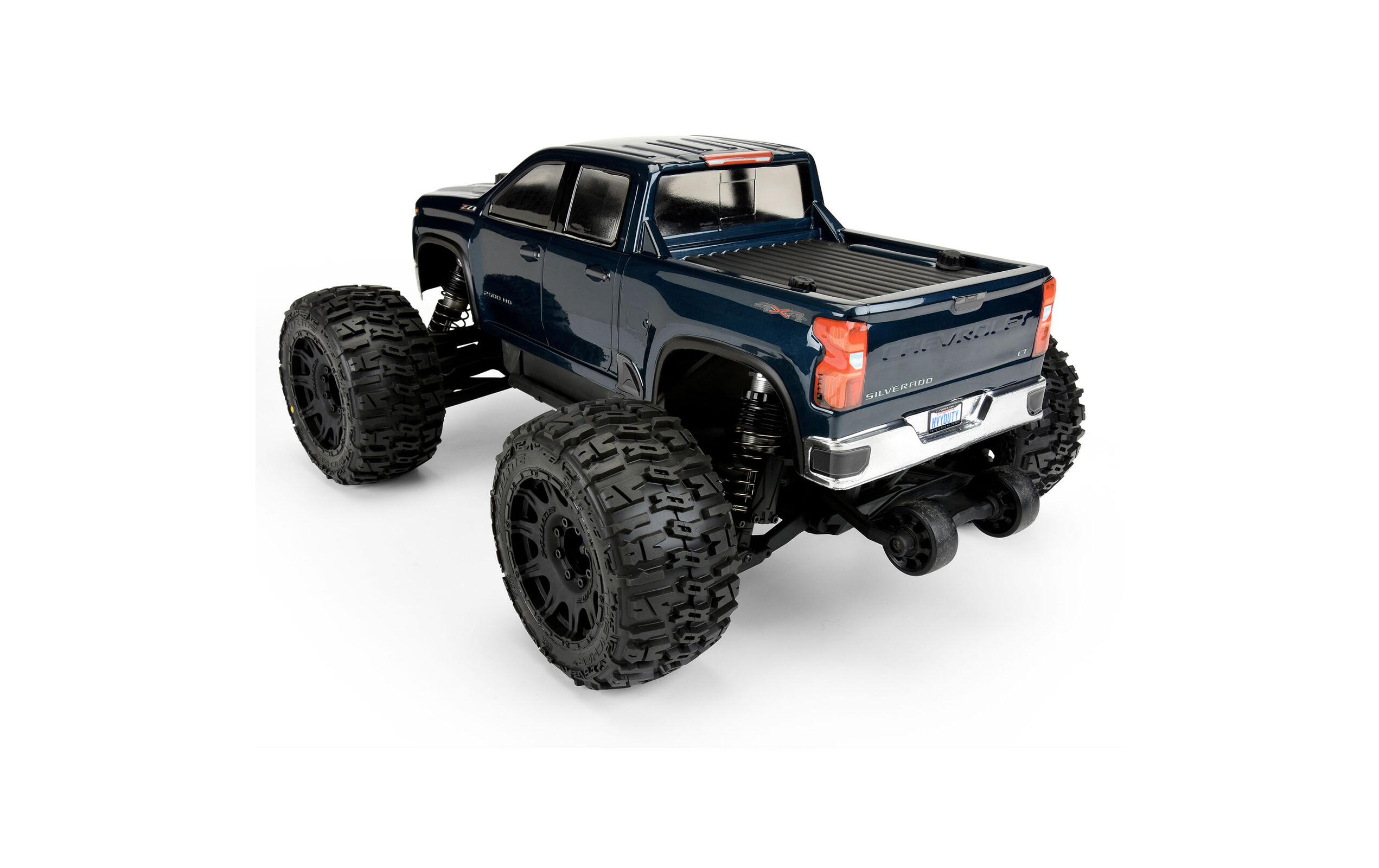 Karosserie Chevy Silverado 2021 unlackiert, 1:8Karosserie zu Traxxas E-REVO 2.0 & MAXX