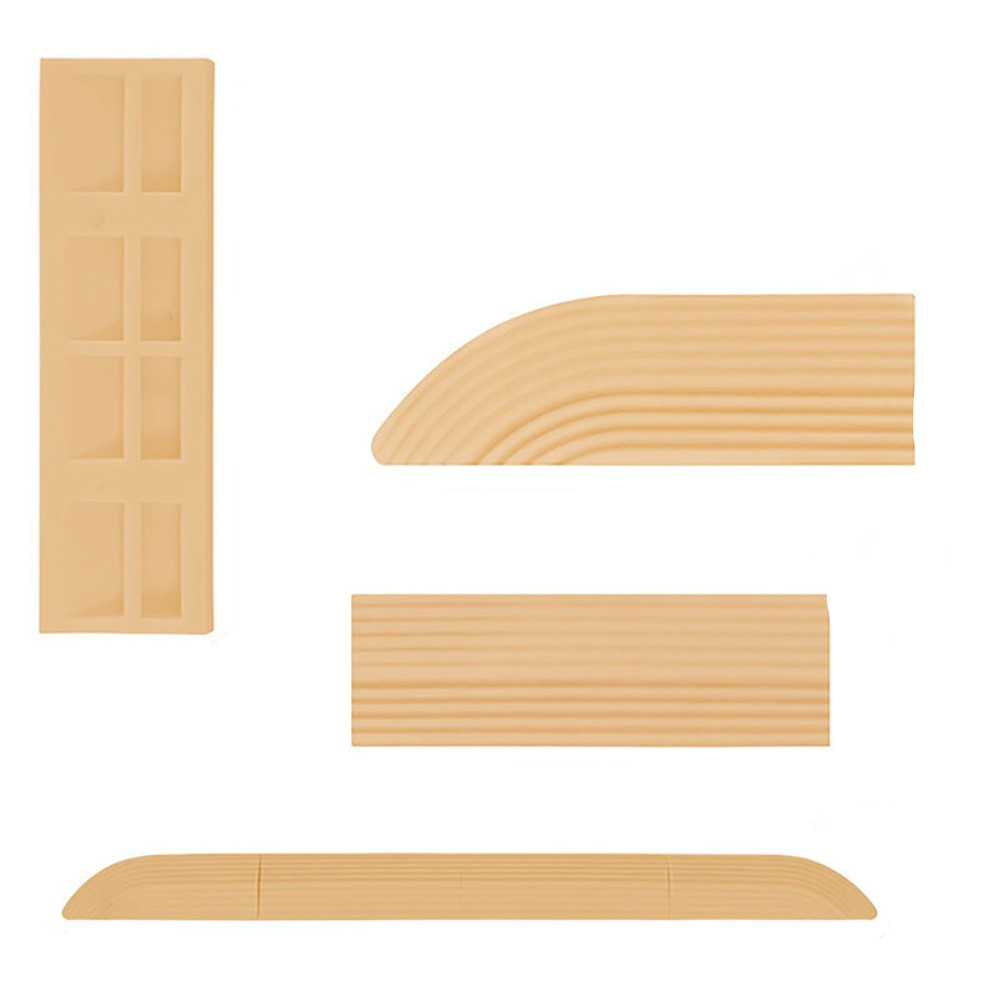 (4-tlg. Set) Gummi Türschwellen Rampe Rutschfeste Hindernis Hilfe Übergangsprofil für Staubsauger Roboter - Beige