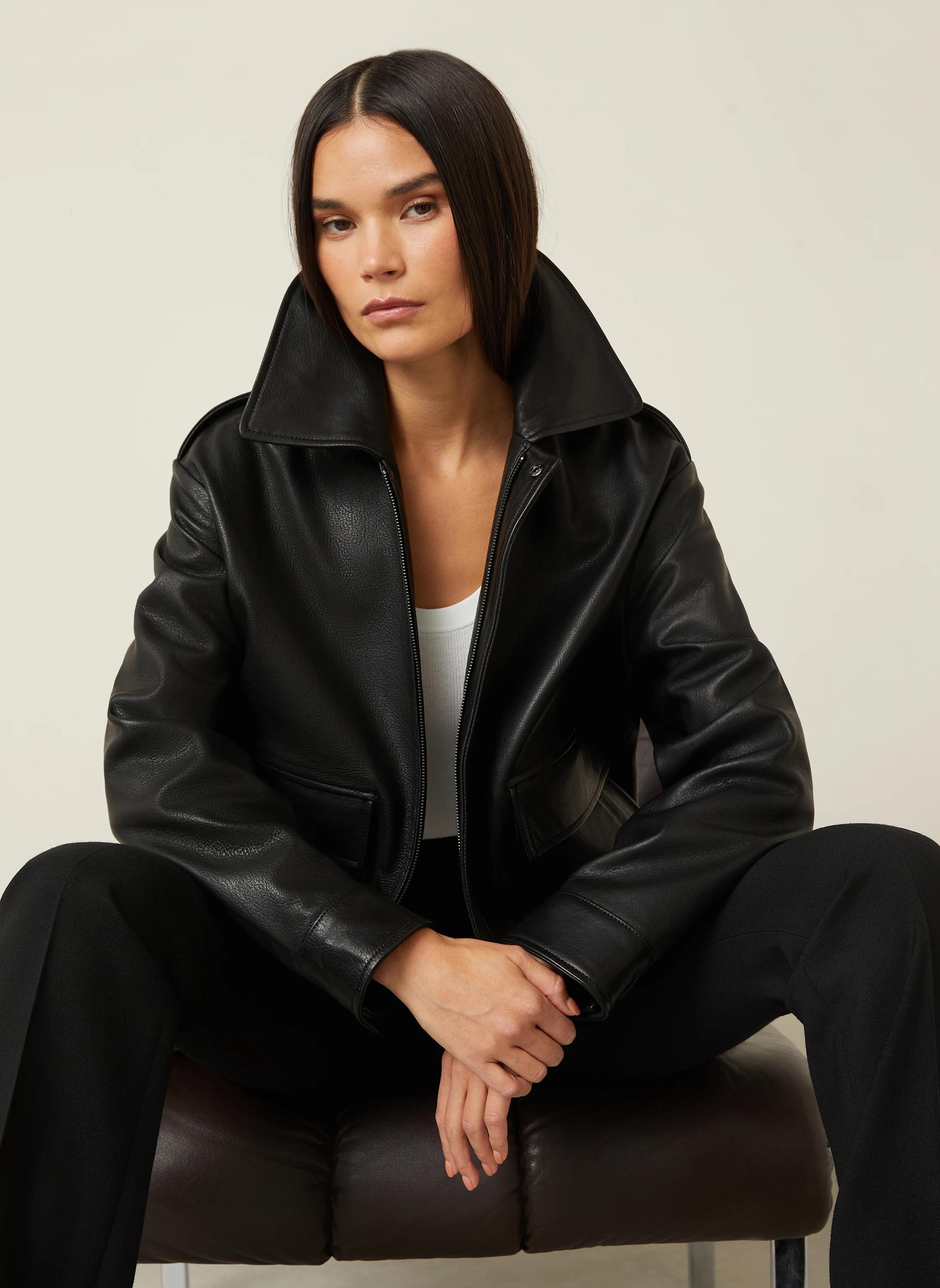 NOUR HAMMOUR Lederjacke DREY