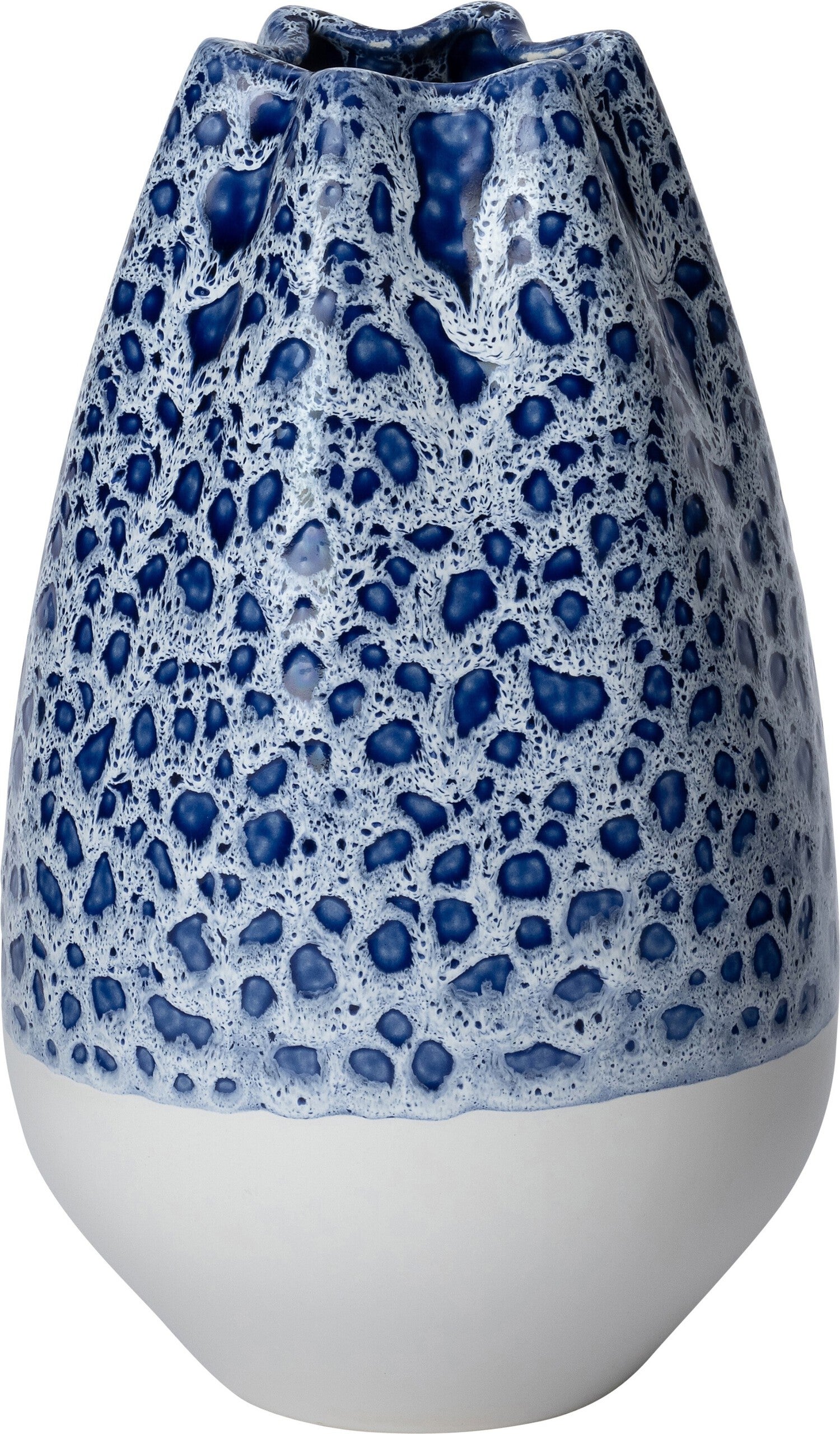 Intratuin vaas Tuva blauw / wit D 17 H 29