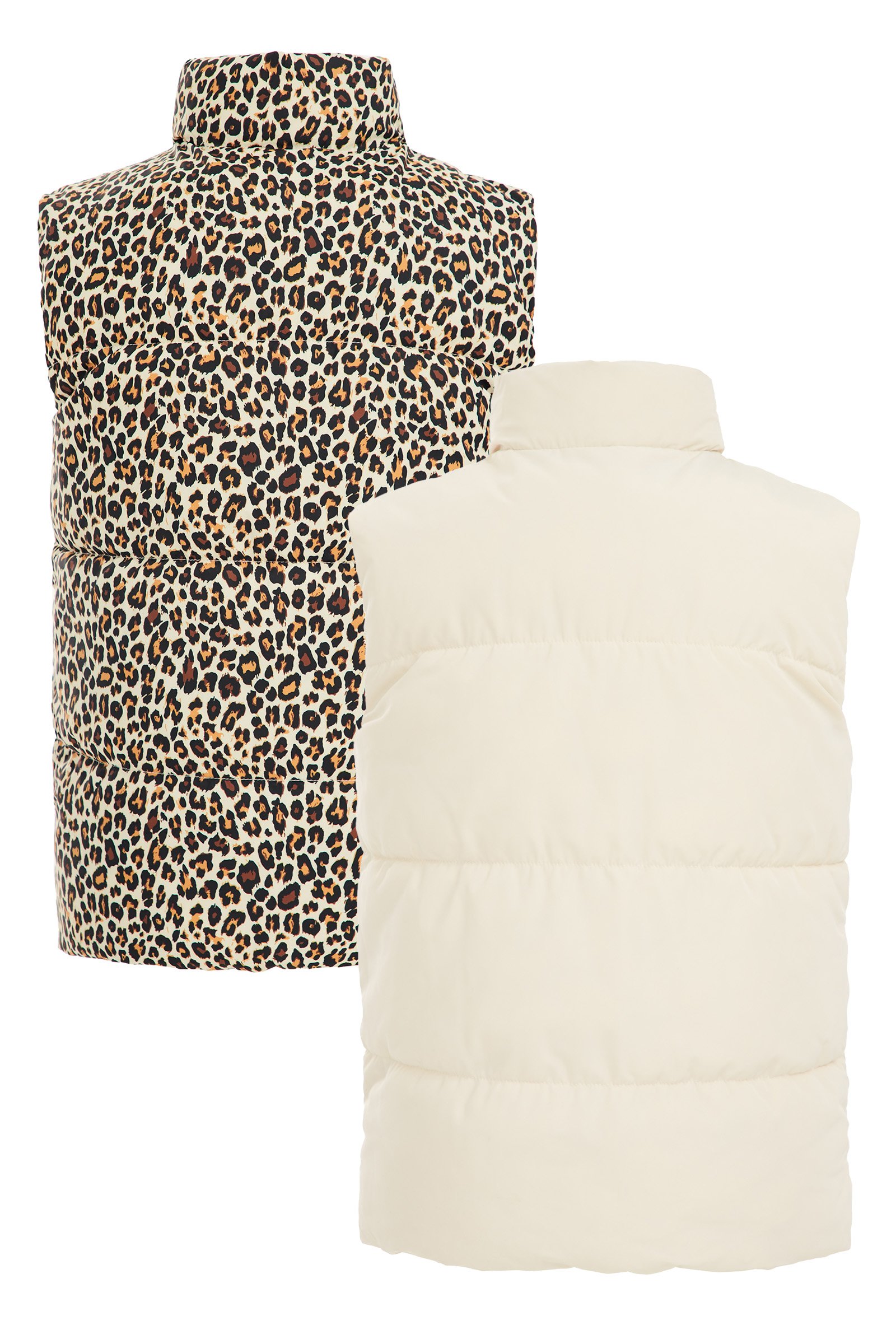 Meisjes reversible bodywarmer met dessin WE Fashion Gebroken wit
